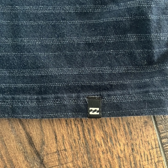 Billabong Woven Stripe Short Sleeve Polo in Navy Blue - Picture 4 of 6